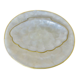 Set in Philippine mother-of-pearl, ramekin and plate