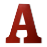 Industrial letter "A" in red metal