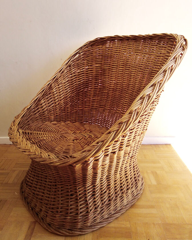 Wicker rattan armchair