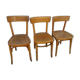 3 old wooden bistro chairs