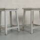 Paire de tabouret de peintre blanc vintage bois