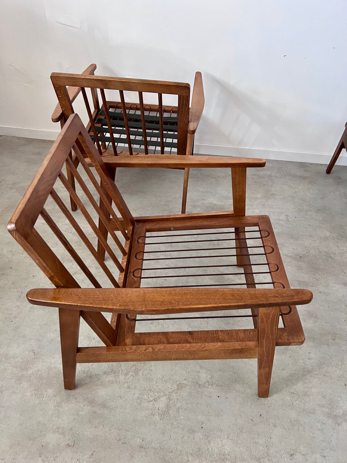 Set of 4 armchairs beech scandinavian