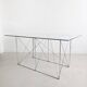 Folding steel and glass dining table by Max Sauze 1970s