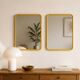Pair of vintage yellow mirrors — 70s/80s