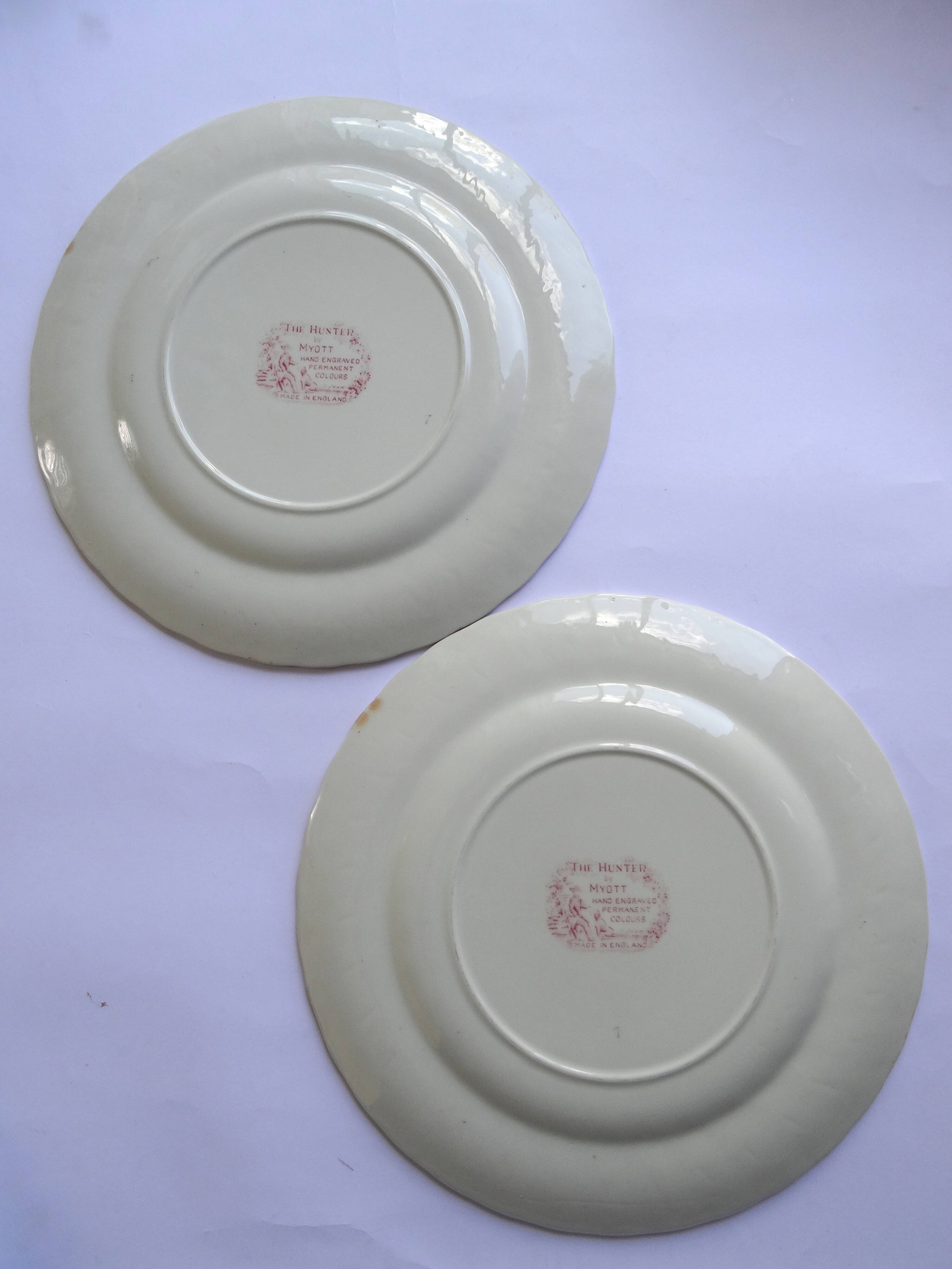 2 Myott The Hunter English plates