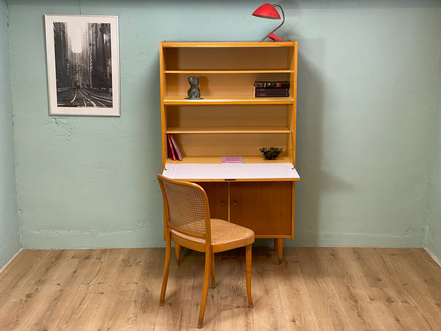 Vintage secretary from the 50s with hinged desk