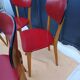 Set of 4 chairs in red skaï kitchen wood chair