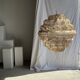 Suspension or rattan lampshade in an elongated spherical shape, layered H80 D