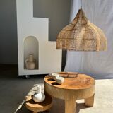 Quadripod coffee table in solid wood monoxyl natural color (dark)