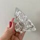 Set of 2 vintage molded glass candle holders