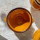 5 vintage lion head bowls in speckled ochre stoneware, Emile Henry style – Made in France