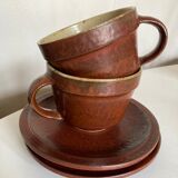 Paire de tasses déjeuners en grès Daniel de Montmollin Taizé 1970