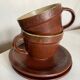 Paire de tasses déjeuners en grès Daniel de Montmollin Taizé 1970