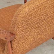 Pair of Czech armchairs in mustard flecked fabric, 1960.