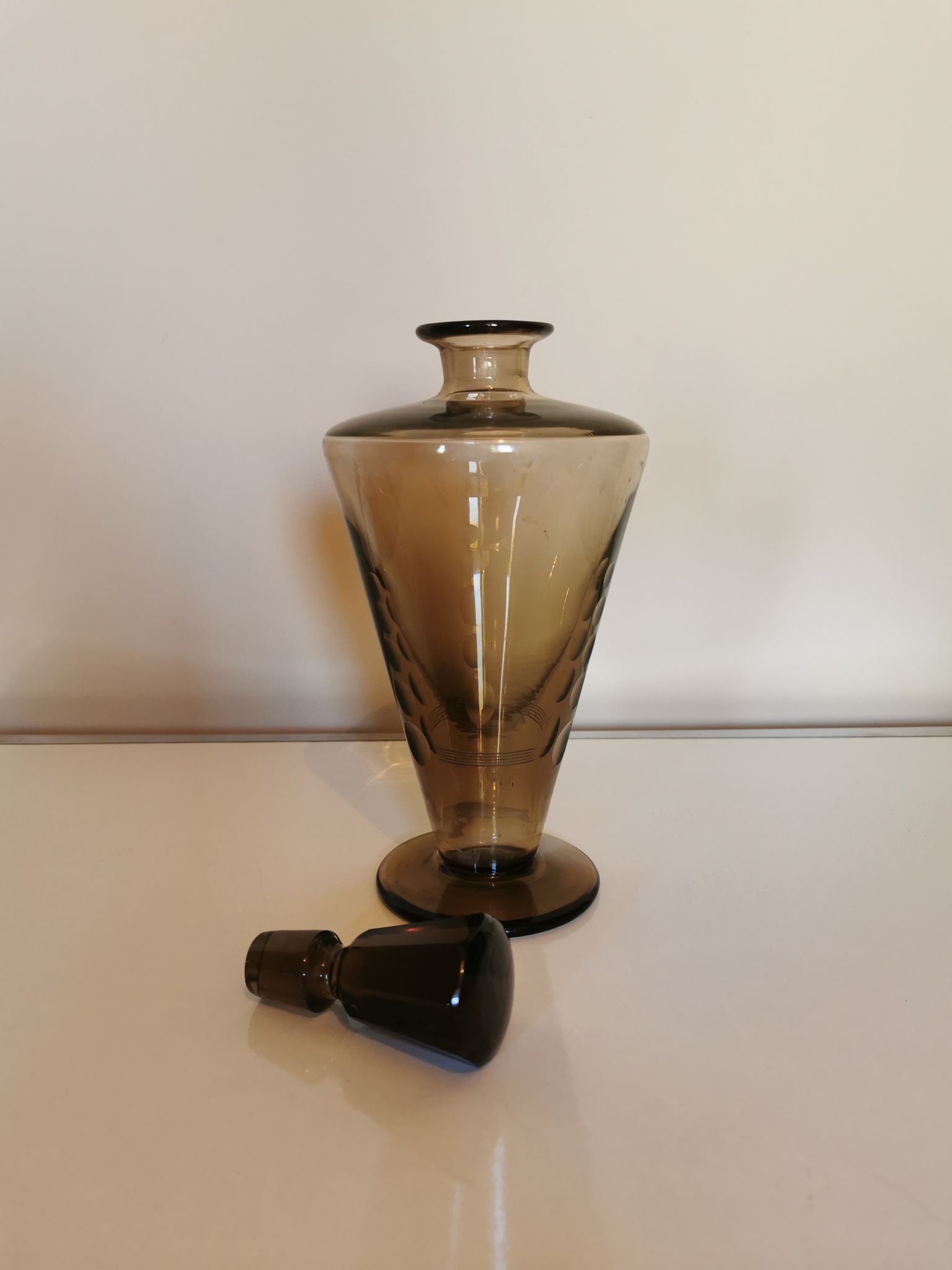 Crafe vintage ronde verre fumé