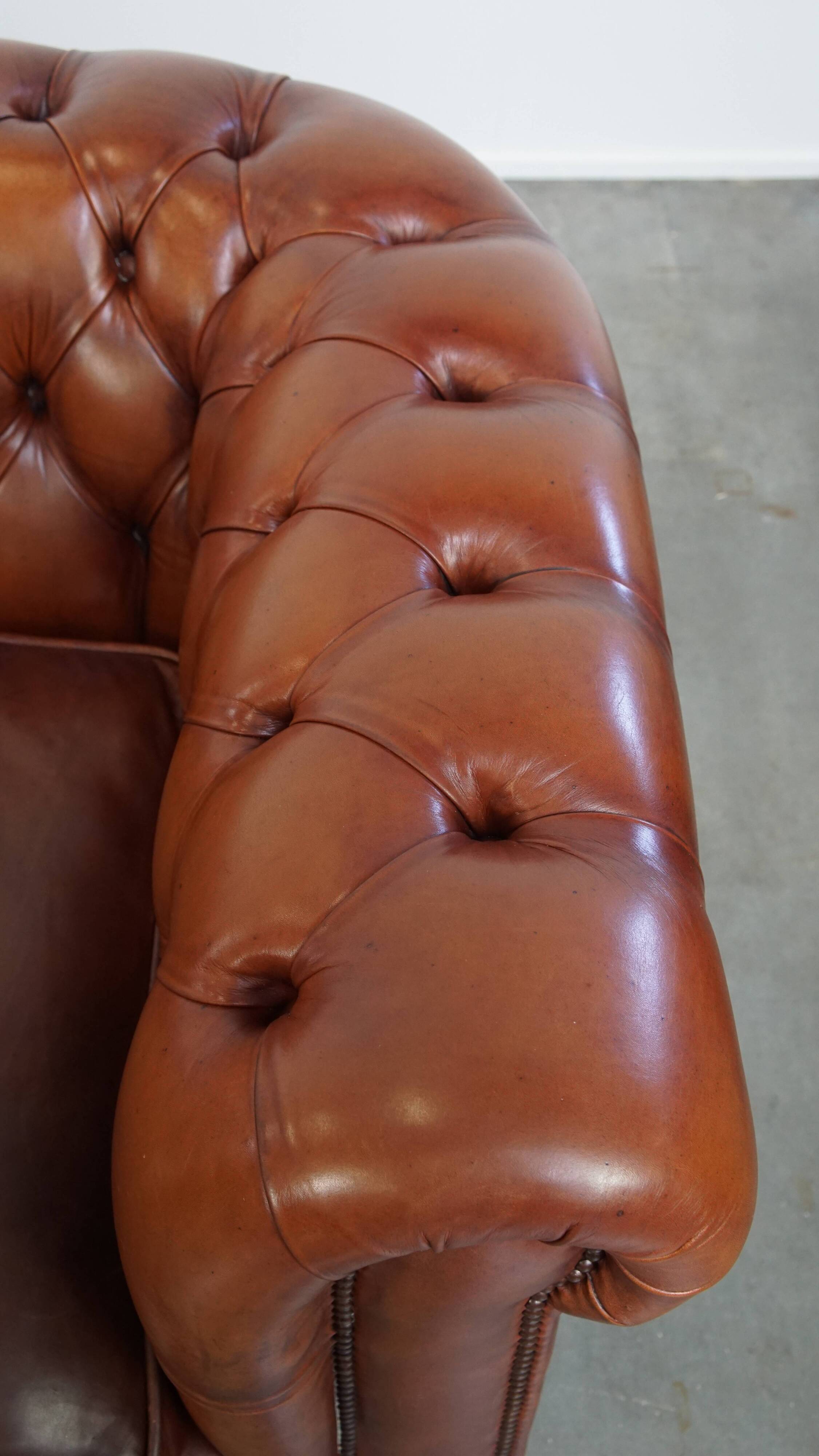 English style cowhide Chesterfield sofa