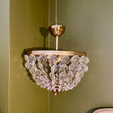 Crystal and brass chandelier
