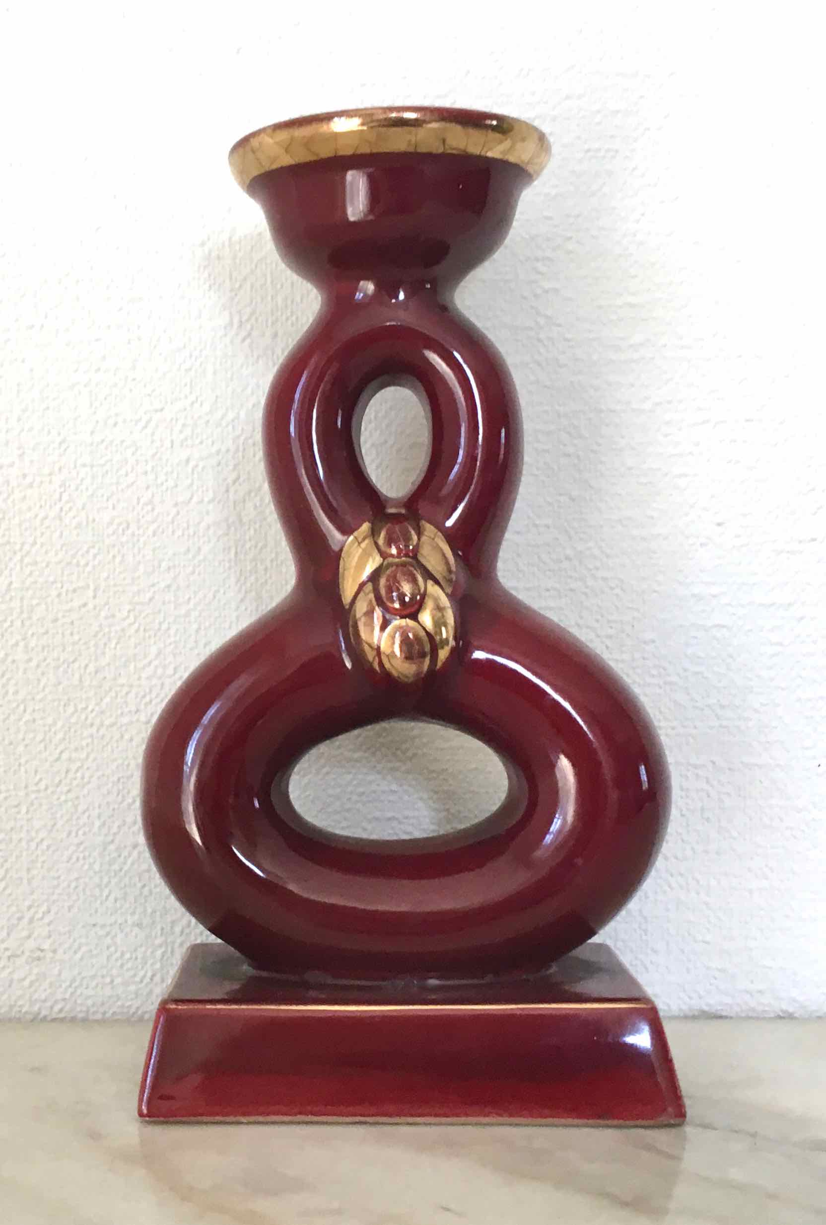 Candlestick ceramic art of bordeaux 1930