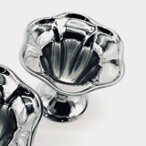 Six stainless steel dessert bowls