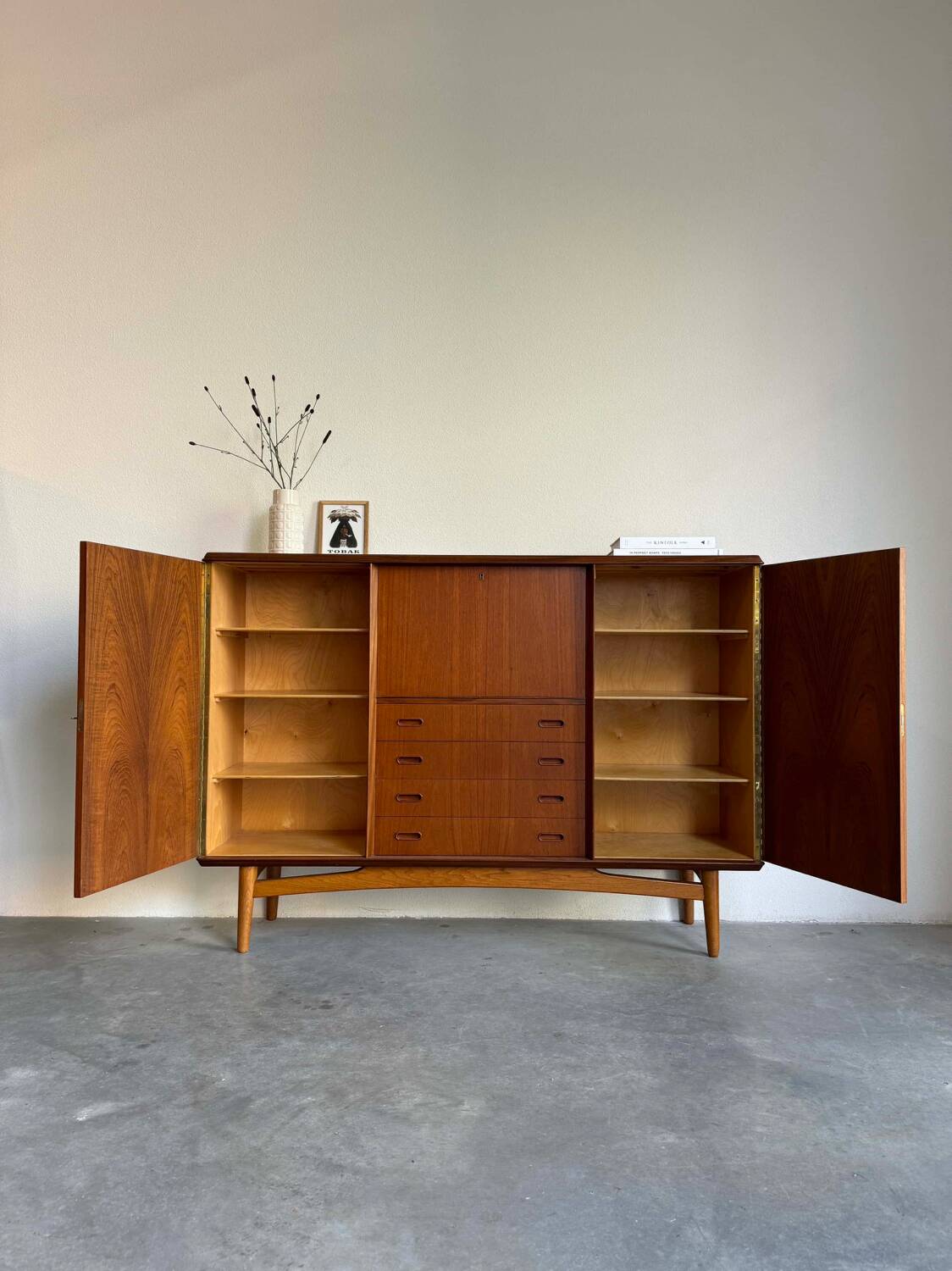 Vintage Danish Highboard teak and oak
