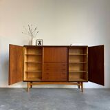Vintage Danish Highboard teak and oak