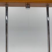 1970's Wood, Chrome & Glass Chandelier by Elektroinstala Decin, Labeled