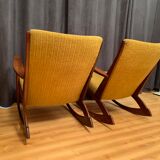 Pair of rocking chairs, designed by Georg Jensen, Kubus Møbler, Denmark, 1950s