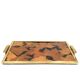 Hollywood regency brass and leaves resin tray, Montagnani Firenze Italy 1970s