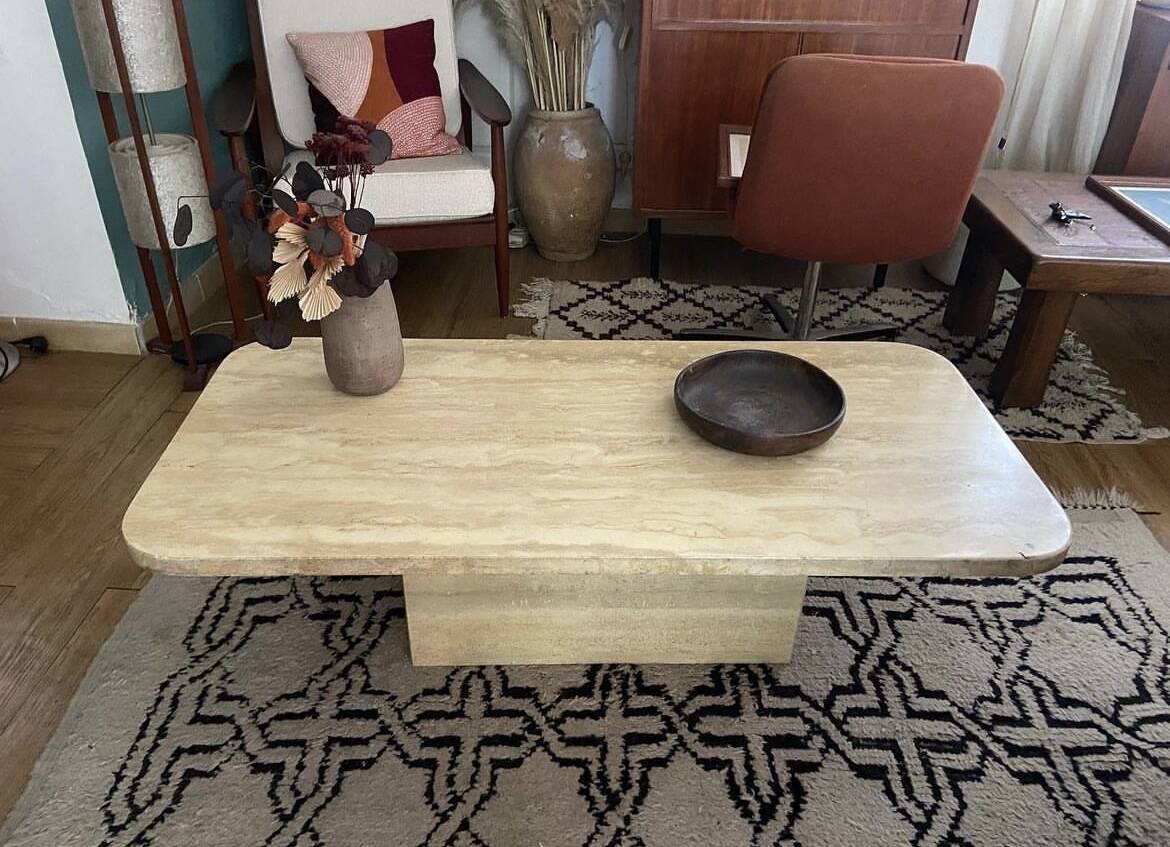 Vintage travertine coffee table