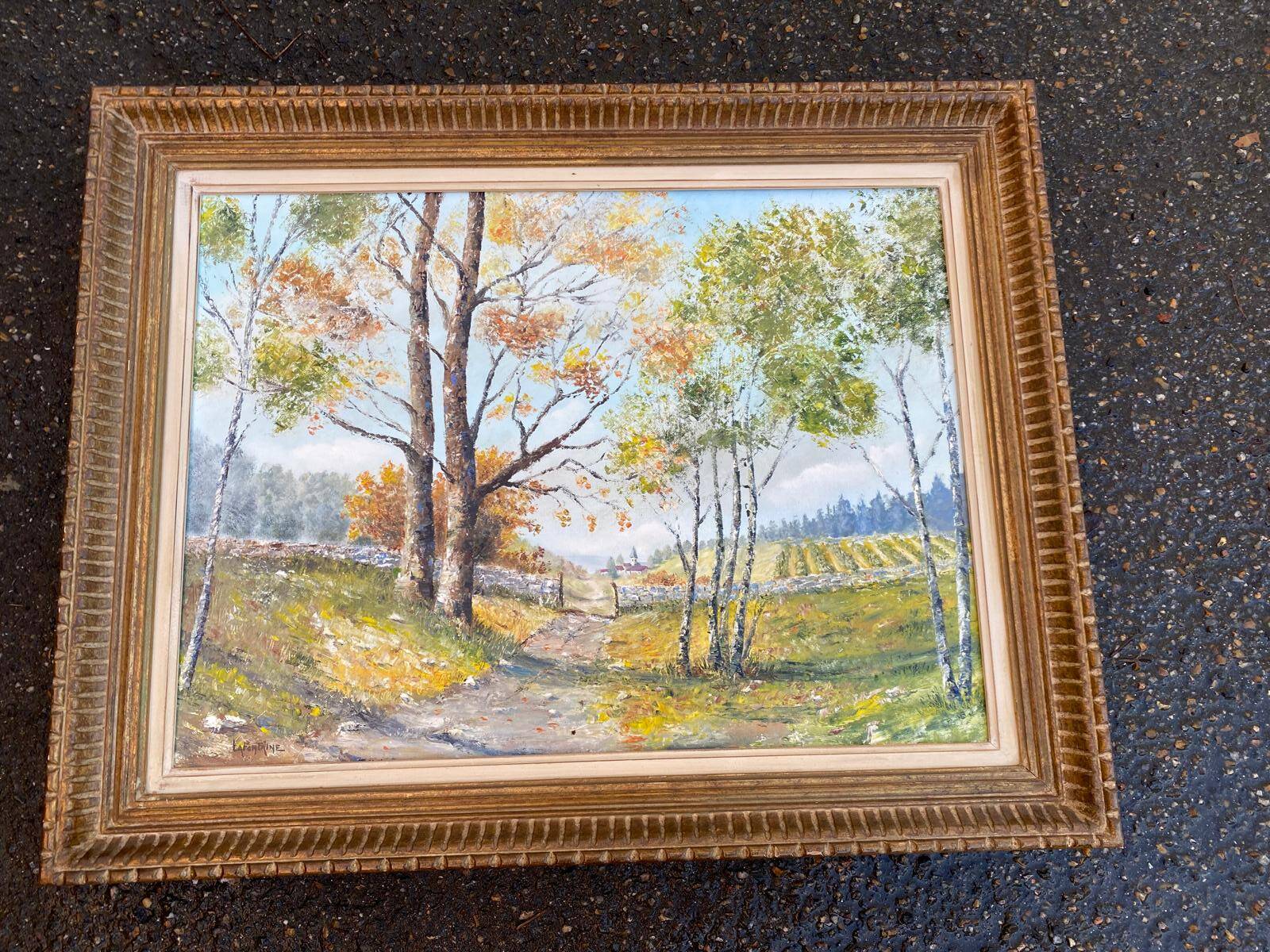 Tableau Lafontaine oil painting on canvas 72x58cm