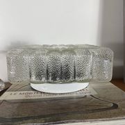 Vintage square wall lamp ceiling light with transparent glass flower.
