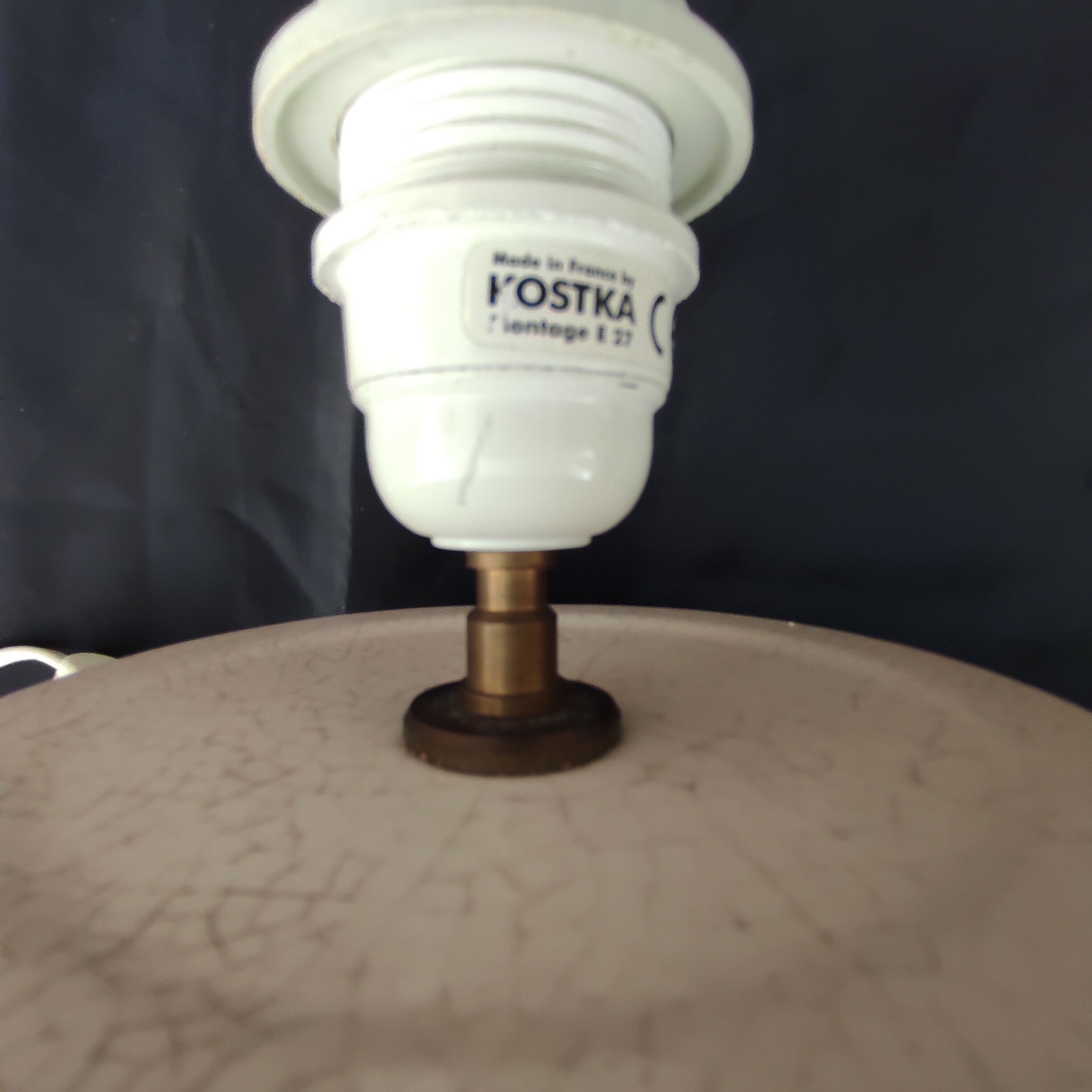 Vintage Kostka table lamp in cracked ceramic without lampshade, France 1960-1970