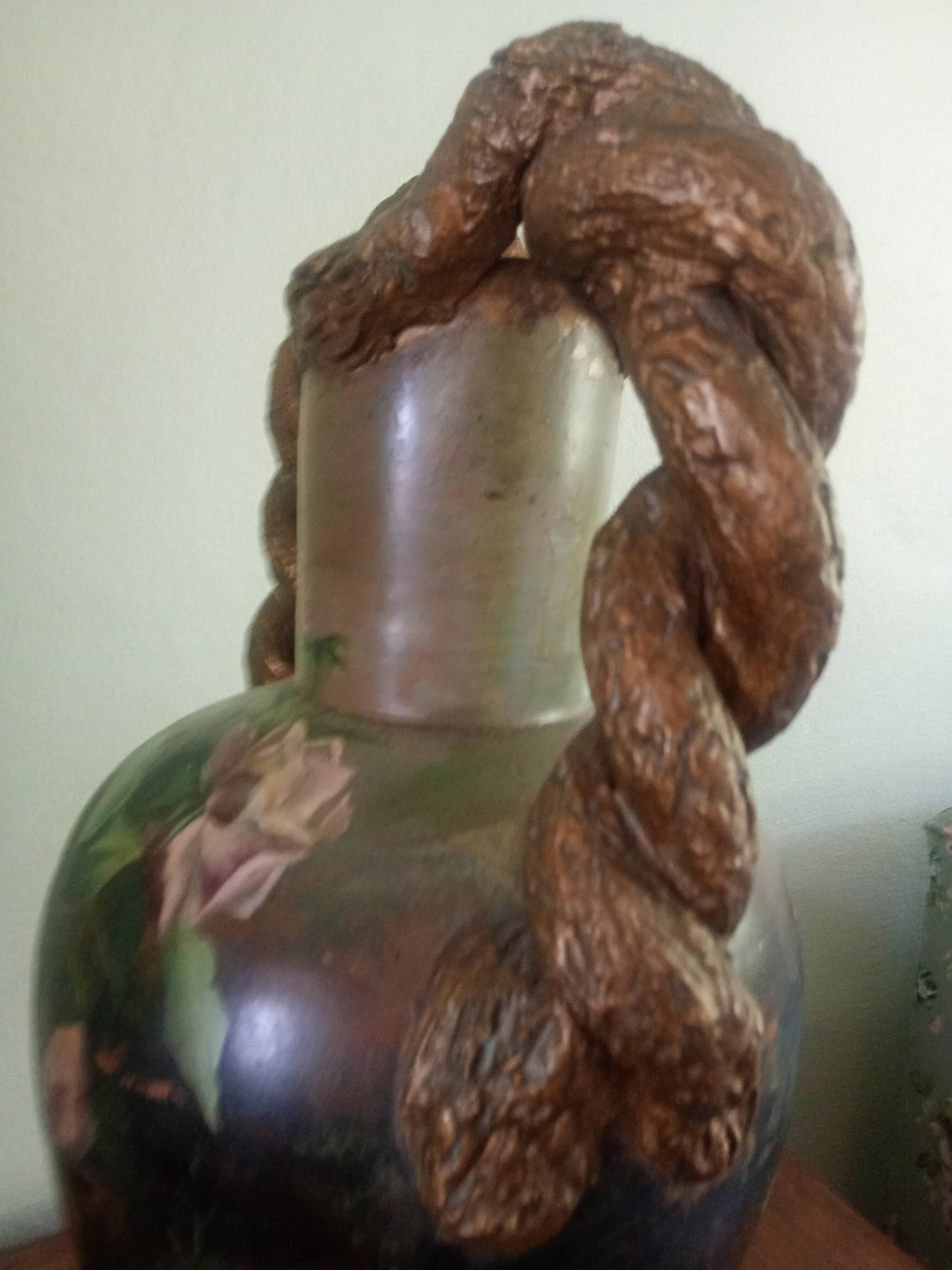 Double-handled vase with roses by Georges Weissenburger, École de Nancy.