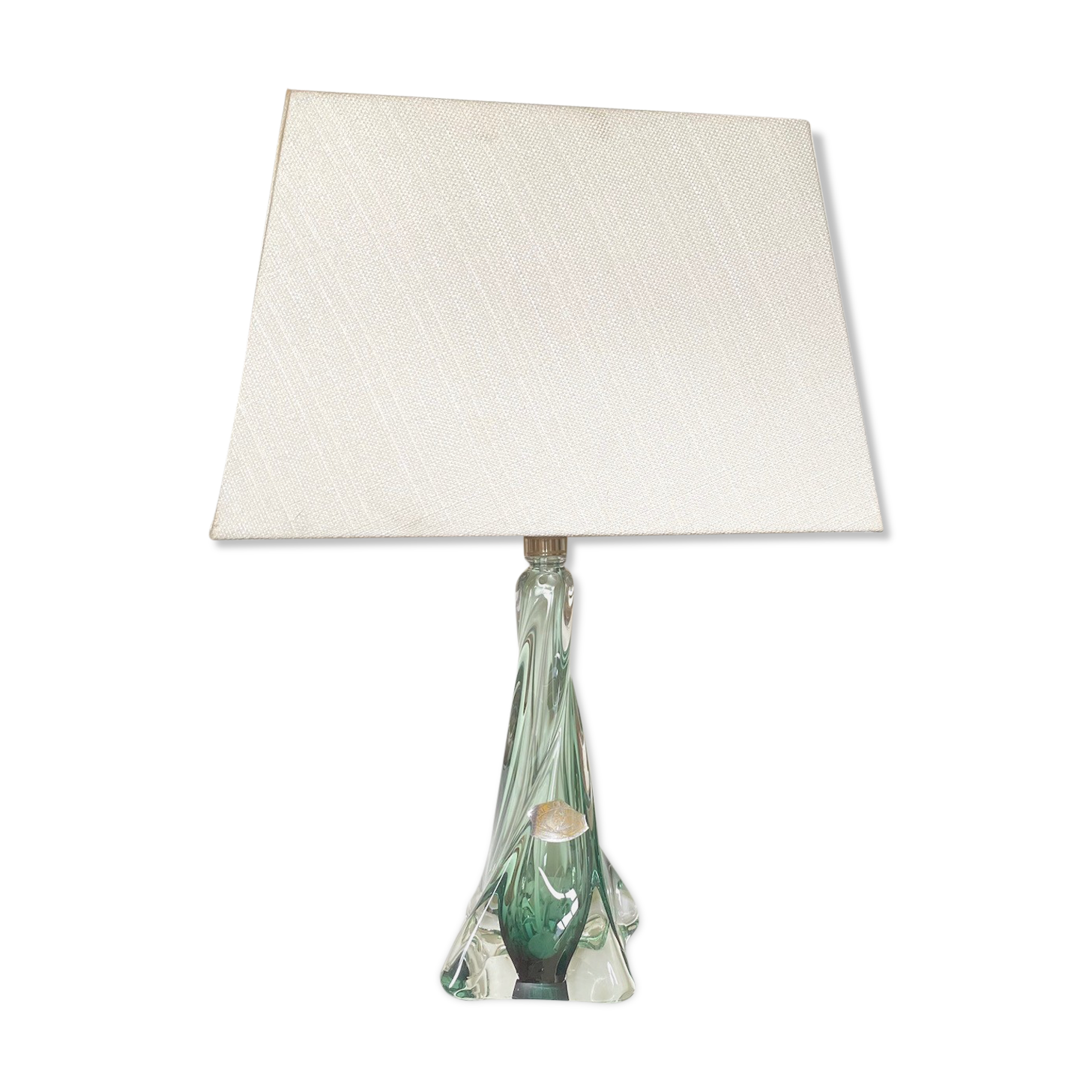 Dark green Val Saint Lambert lamp