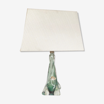 Dark green Val Saint Lambert lamp