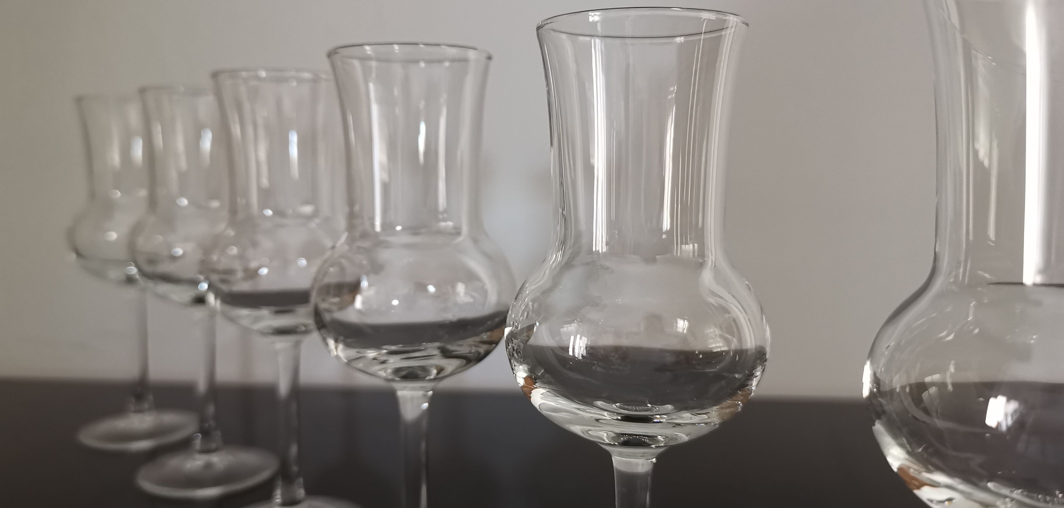 Set of 6 crystal glasses with grappa/digestive Italian Luminarc
