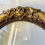 Antique Wooden gilded colored Oval  Picture Frame with glass