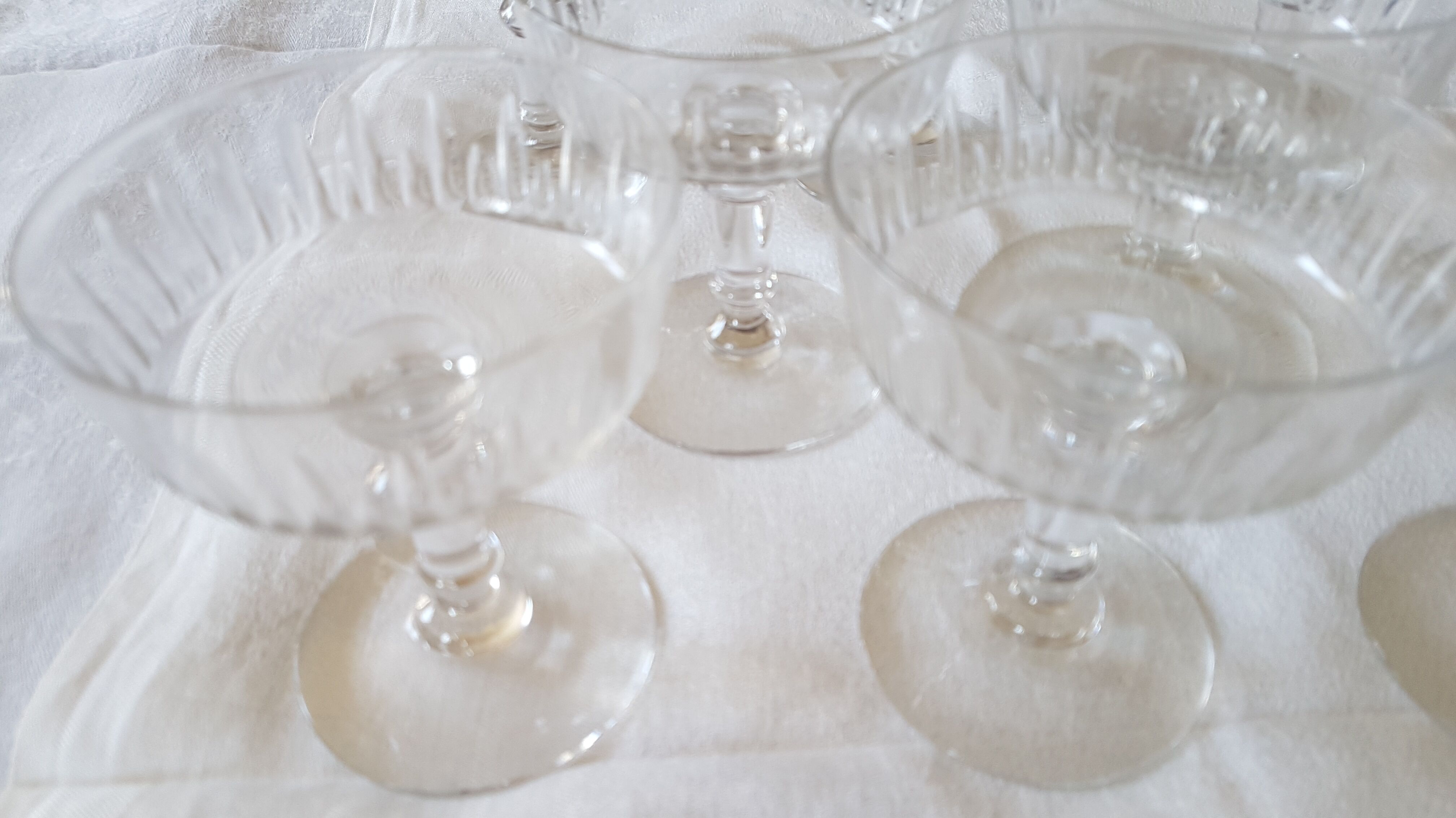 11 champagne crystal cups