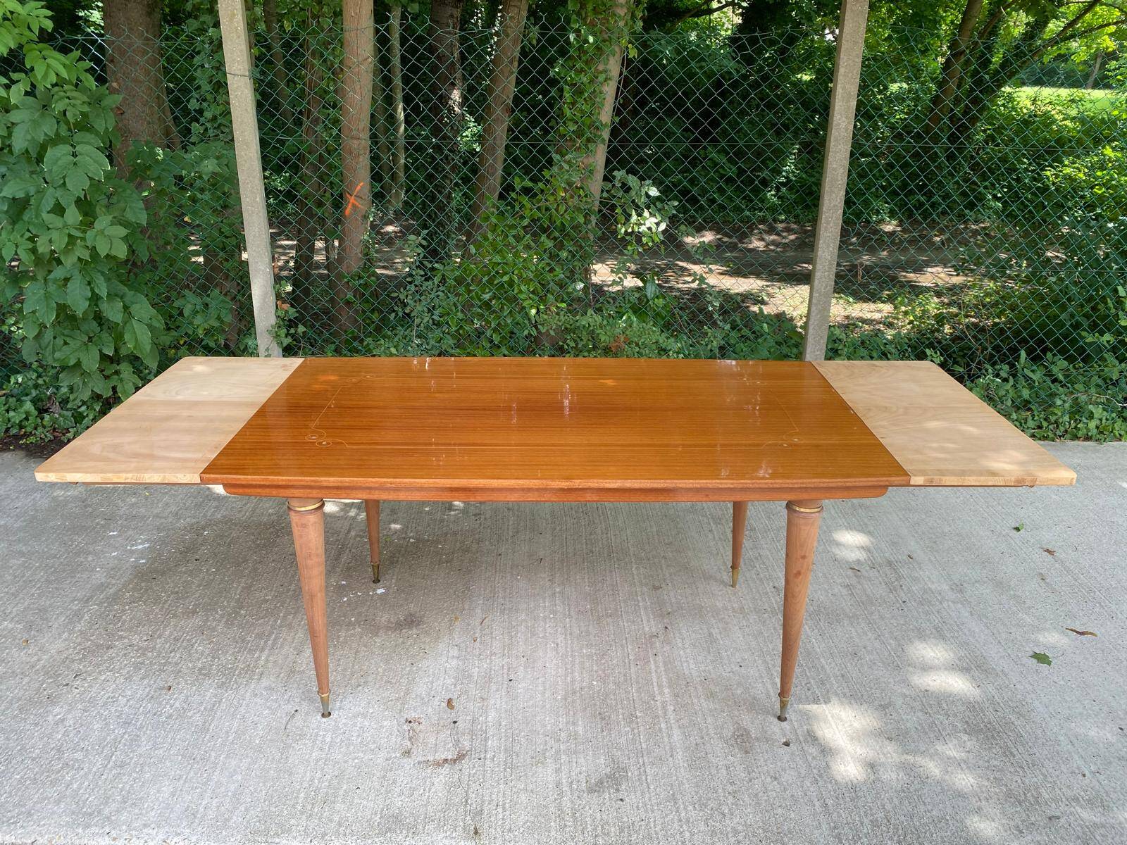 Table à manger scandinave bois massif et palissandre rénovée 240cm