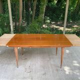 Table à manger scandinave bois massif et palissandre rénovée 240cm