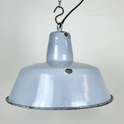 Industrial grey enamel factory pendant lamp, 1960s