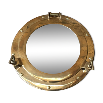 Brass porthole mirror  29x29cm