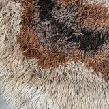 Round vintage wool rug