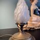Art Deco flame lamp with frosted glass from 1920-1930.