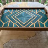 Straw marquetry tray