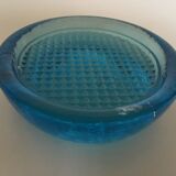 Cast glass moulded turqoise art deco mid century