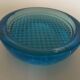 Cast glass moulded turqoise art deco mid century