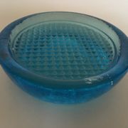 Pavé de verre moulé turqoise art déco mid century