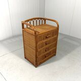 Rattan chest of drawers bedside table 1980’s