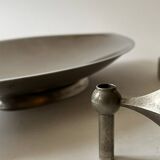 Stoff Nagel designer candlestick in genuine chrome-plated metal, Denmark 1970